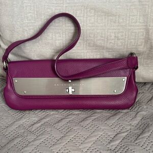 ANTONIO MELANI Magenta Leather Shoulder Bag